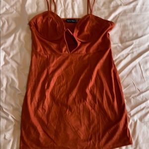 PrettyLittleThing Burnt Orange Bodycon Dress